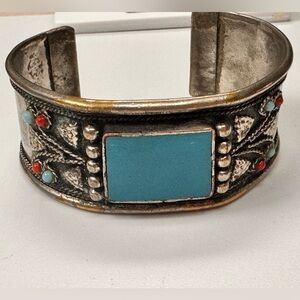 Turquoise and Silver Cuff Bracelet